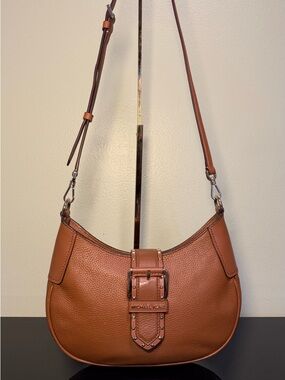 Michael Kors Lillian Shoulder Bag Brown Pebbled Leather
